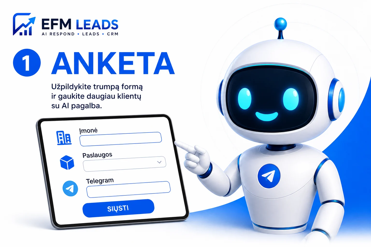 1 Anketa — įmonė ir Telegram